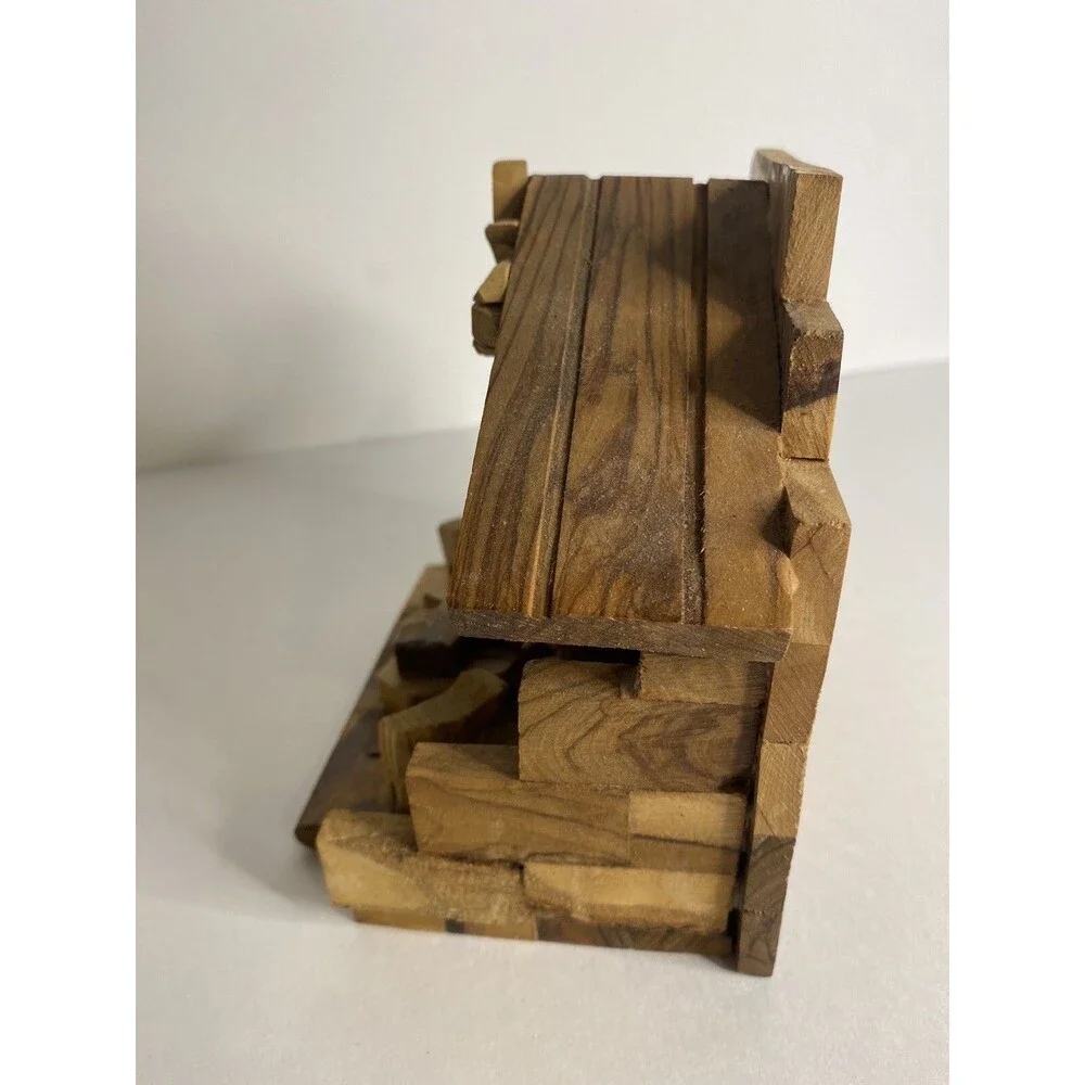 Wood Nativity Set Manger Hand Carved Olive Wood GROWN HILLS OF BETHLEHEM Holiday